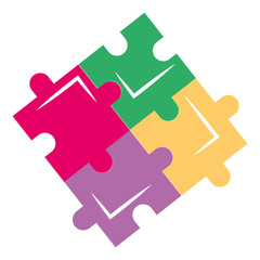 Puzzle tokens flat icon vector illiustration design image