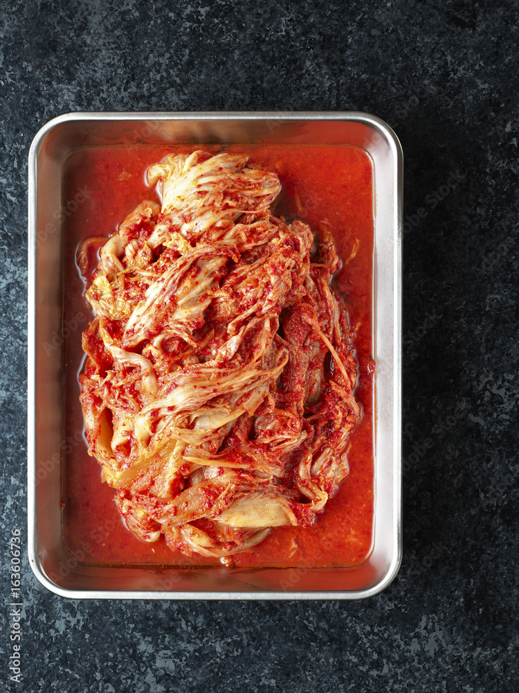 Poster rustic korean fermented cabbage kimchi