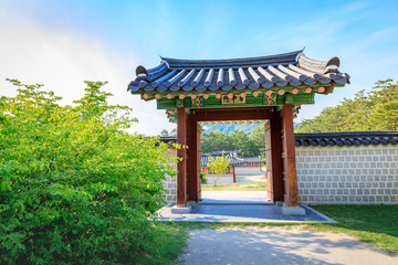 Fototapeta premium Gyeongbokgung Palace in Seoul, South Korea, summer season