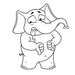Big collection vector cartoon characters of elephants on an isolated background. Shows a dislike