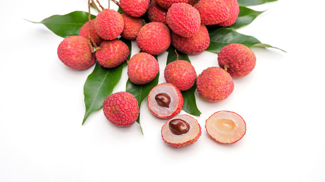 Litchi on a white background.