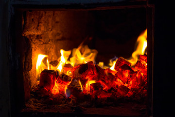 Coals in furnace