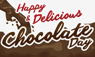 Delicious Hot Liquid Cocoa for Chocolate Day, Vector Illustration