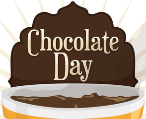 Delicious Hot Chocolate Served in a Mug for Chocolate Day, Vector Illustration