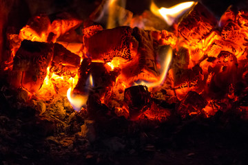 Coals in furnace
