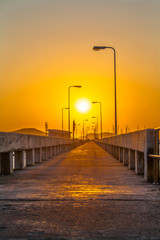 sunrise in the middle of Chalong bridge
