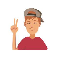 funny young man making hands gesturing