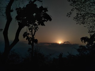 Sunset over the hills 