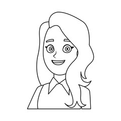 portrait cartoon woman business worker people office