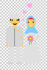Bride Couple Muslim and Muslimah (Islam People) 