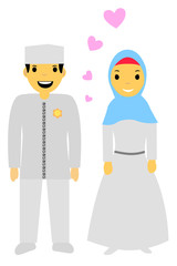 Bride Couple Muslim and Muslimah (Islam People) 