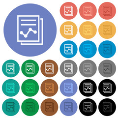 Report with graph round flat multi colored icons