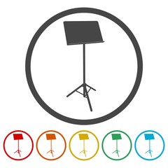 Music Stand Vector Silhouette - Illustration 