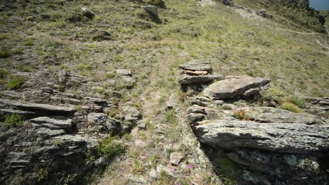 Stone moonstone on the island of Olkhon. Lake Baikal