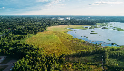 Aerial view on bay area
