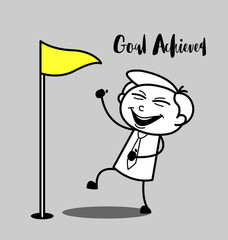 Happy Businessman Achieve His Goal