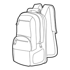 Travel backpack icon outline