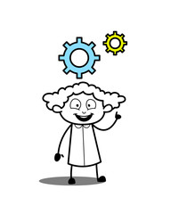Cartoon Girl Getting a Technical Idea