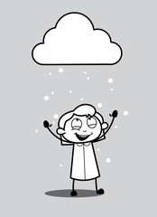 Happy Girl Enjoying Snowfall