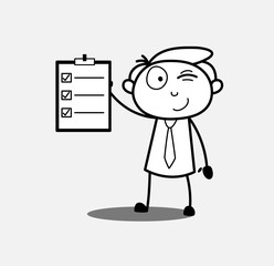 Naughty Employee Showing a List of Works