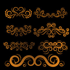 Golden luxury Vintage frames and scroll elements 7