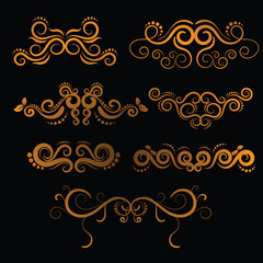 Golden luxury Vintage frames and scroll elements 8