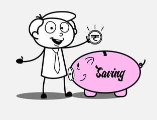 A Banker with Piggy Bank - Saving Concept