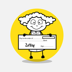 Happy Girl Showing Lottery Cheque