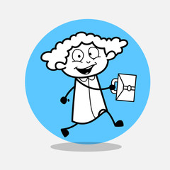 Happy Girl Going to Office