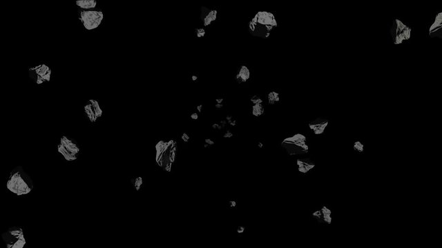 4k Meteorite mining stone tumbling in outer space asteroids universe,meteorites coal ore explosions debris particles background,adventure flying.