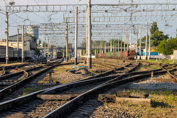 Obraz na płótnie Canvas View on a railroad tracks