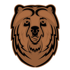 Bear head mascot for a sports team. Vector logo.