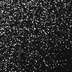 Random falling white dots. Abstract scatter with random falling white dots on black background. Vector illustration.