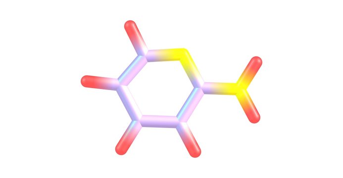 2-Aminopyridine molecular structure isolated on white