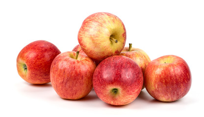 Red apples on a white background