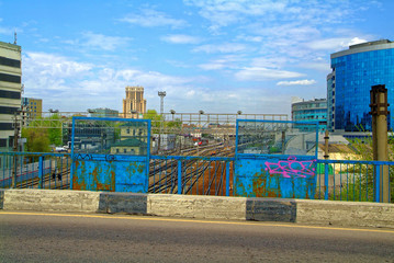 the bridge over the railway in Moscow