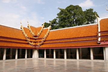 Fototapeta premium Beautiful Thai Temple Wat Benjamaborphit, temple in Bangkok, Thailand. The marble temple