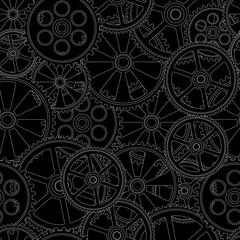 seamles pattern gears 00 black