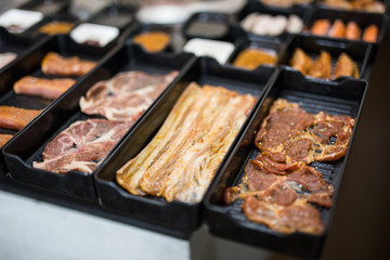 meat and beef for Bar B Que  grill - selective focus