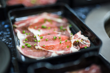 meat and beef for Bar B Que  grill - selective focus