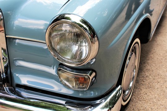 Classic us car, vintage, headlight 