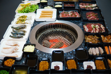 Different foods cooked on the grill - Bar B Que buffet