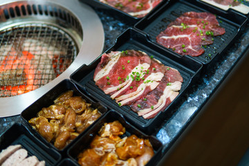 Different foods cooked on the grill - Bar B Que buffet