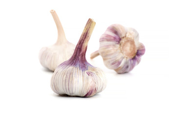 A large young garlic on a clean white background..