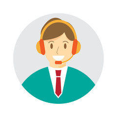 call center. female , woman avartar. icon vector illustration.