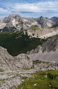 Austrian mountain landscape during the summer sunny day