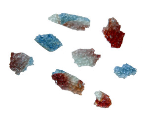 Shards of colored glass isolated