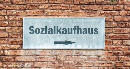 Fototapeta na wymiar Schild 225 - Sozialkaufhaus