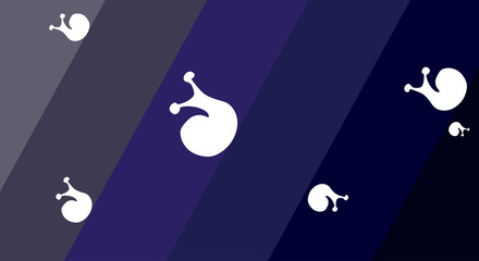 Six color shades (blue, gray, black ...). White snails creep up and down.