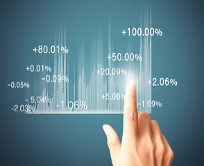  financial symbols coming from hand
